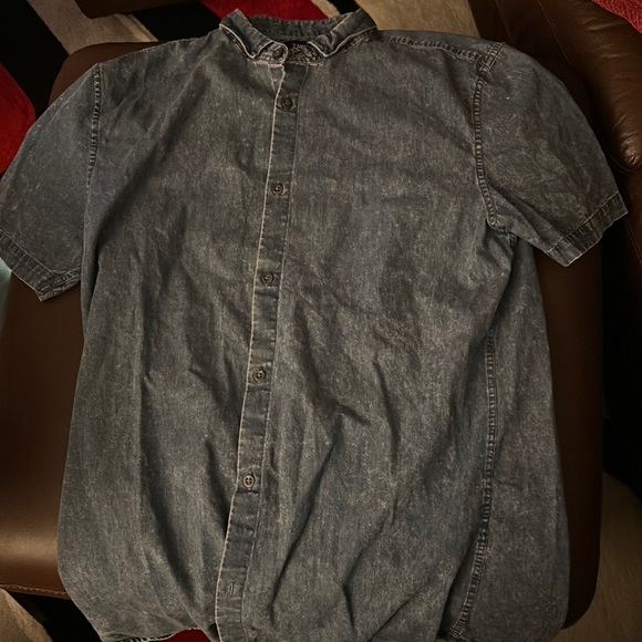 Denim button down collared tee - Picture 1 of 4